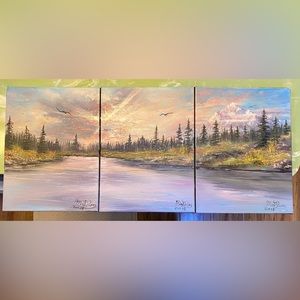 #3 Mountain landscape, painting, cover photo was taken outside in the shade